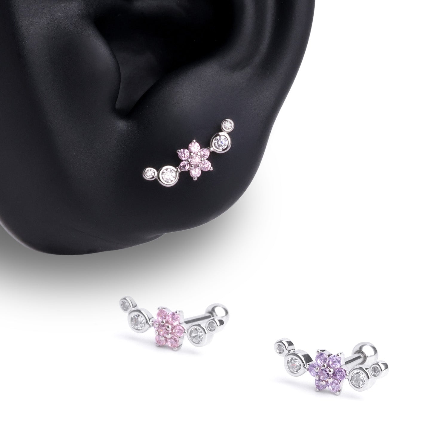 Curved Flower Stud - OumoJewelry