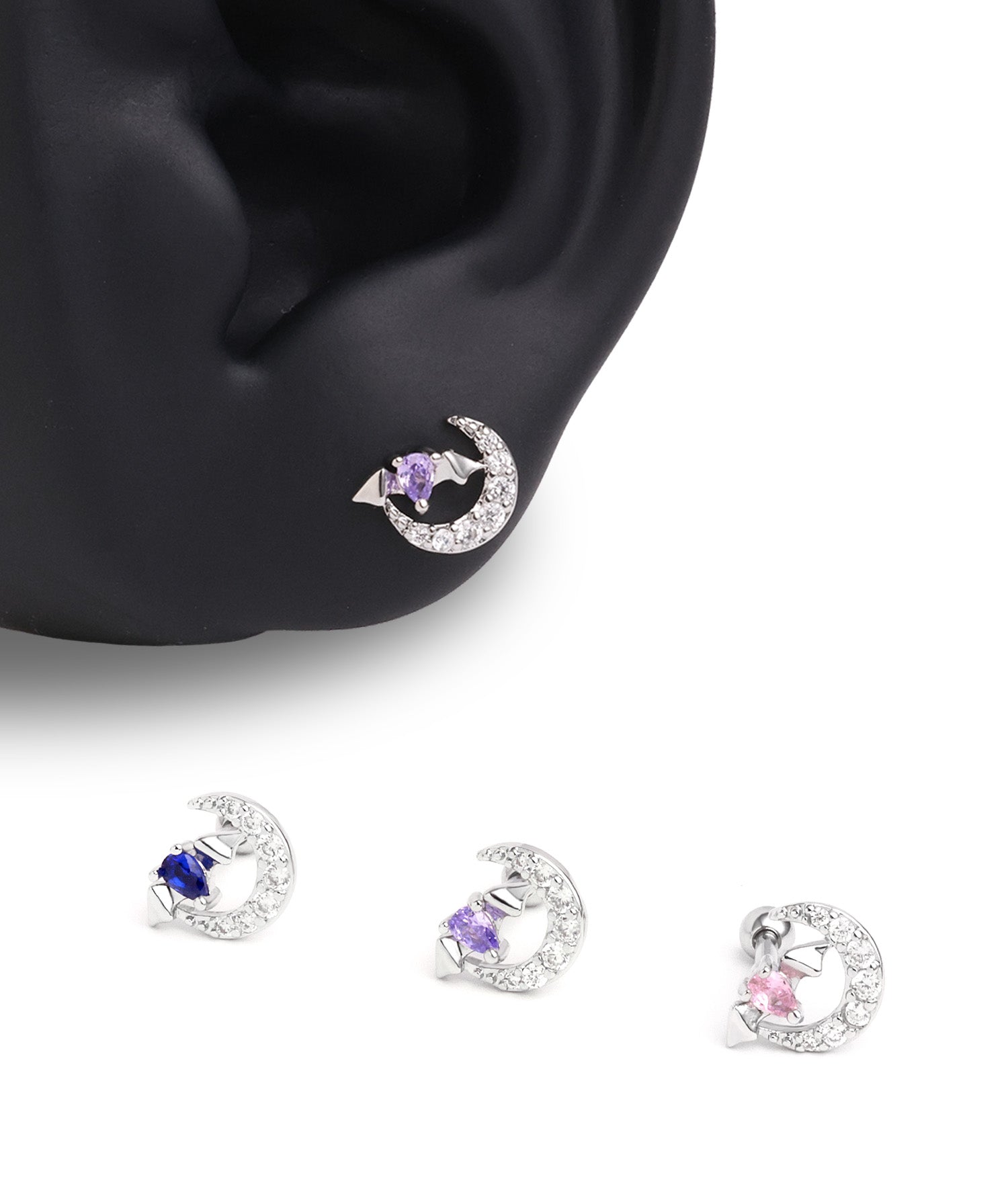 Moon Bat Stud - OumoJewelry