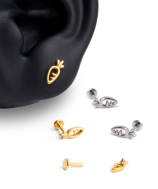 Cute Carrot Flatback Stud 🥕 - OumoJewelry