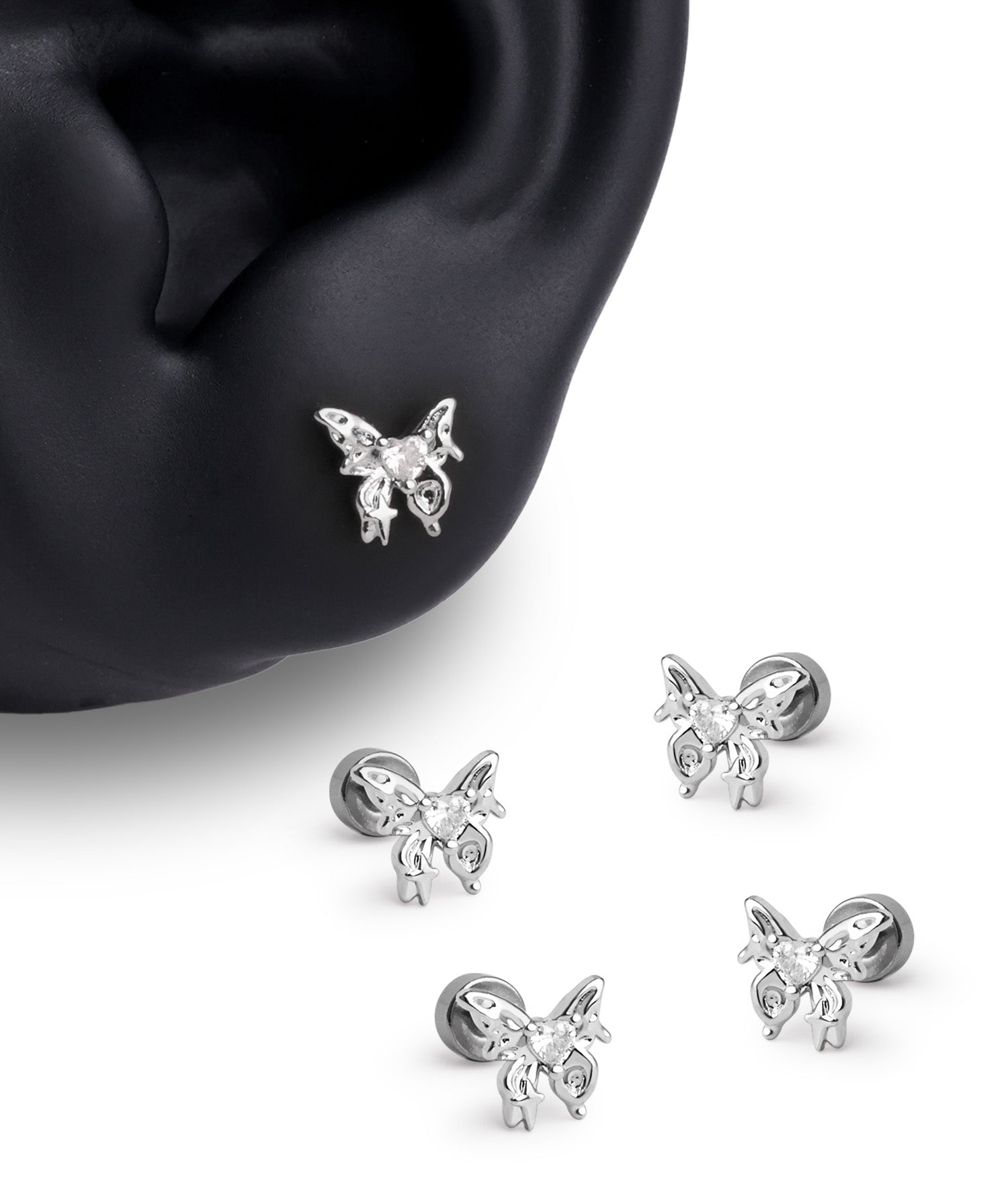 Loving Butterfly Flatback Stud - OumoJewelry