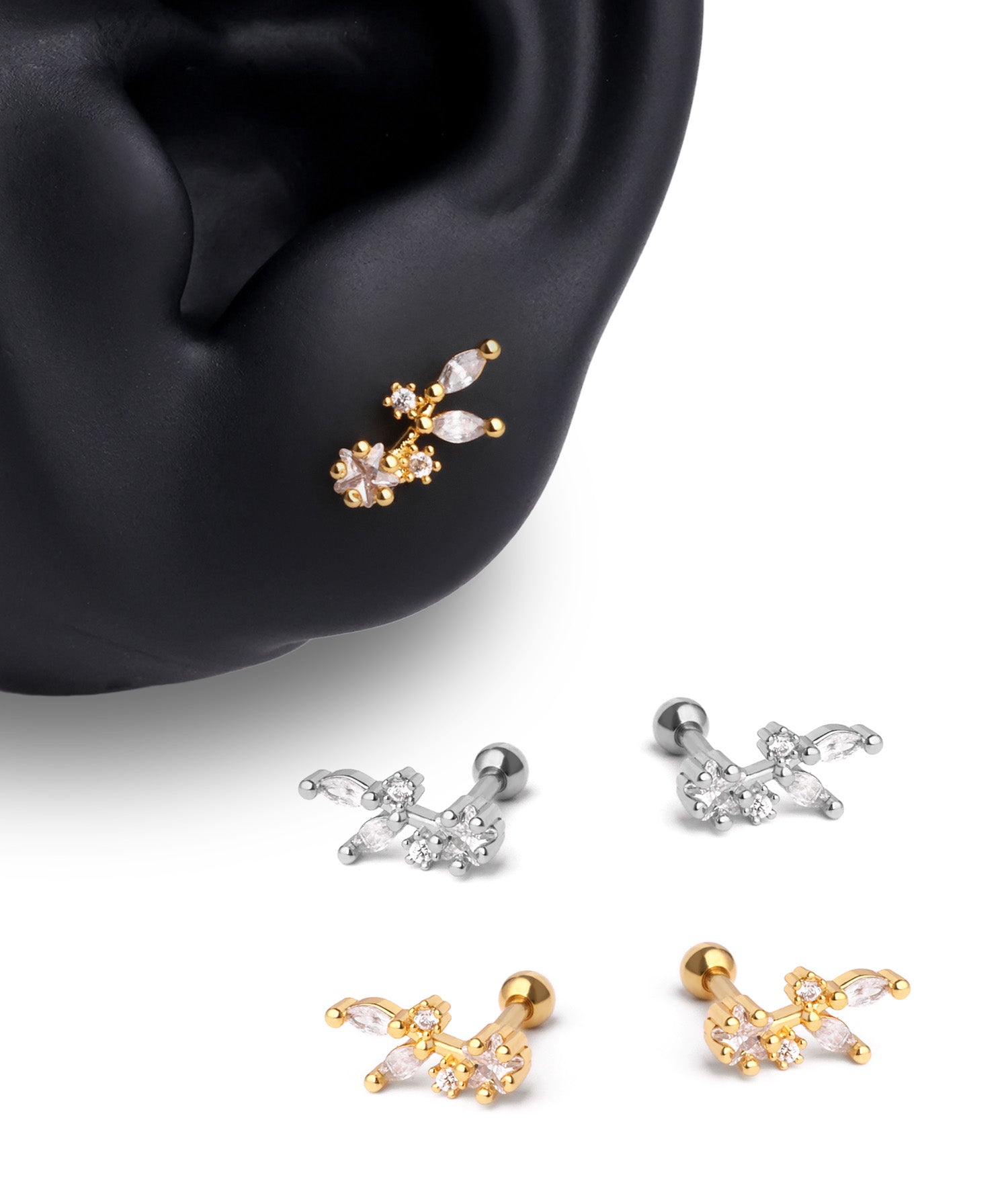 Star Leaf Stud - OumoJewelry