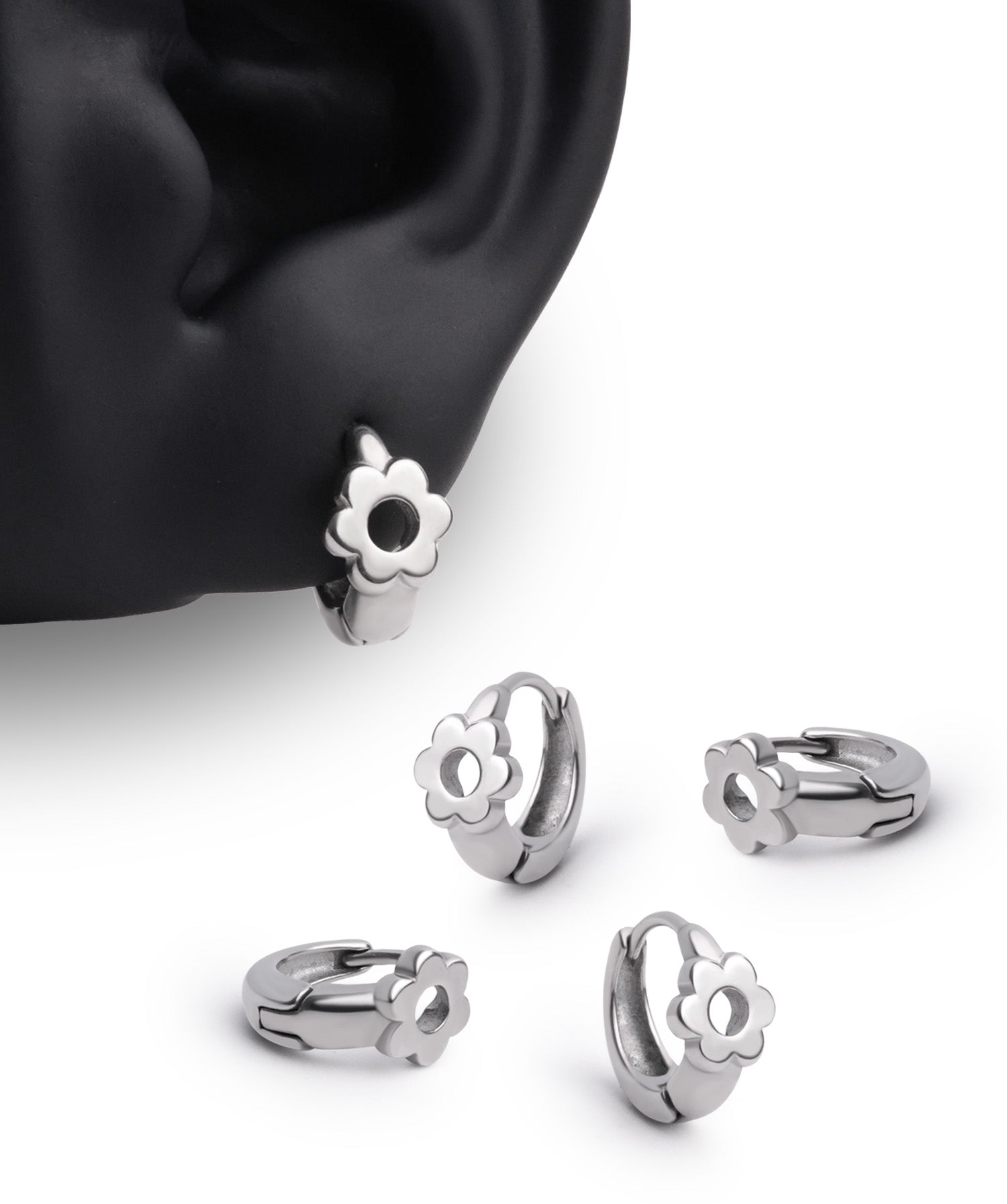 Cute Flower Hoop Earrings - OumoJewelry