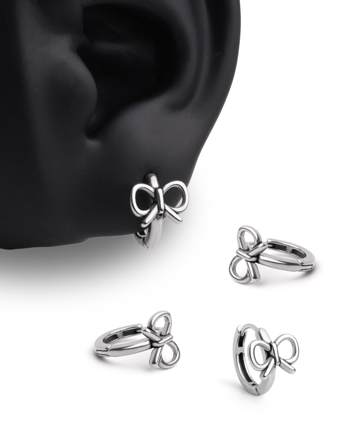 Cute Bow Hoop Earrings - OumoJewelry