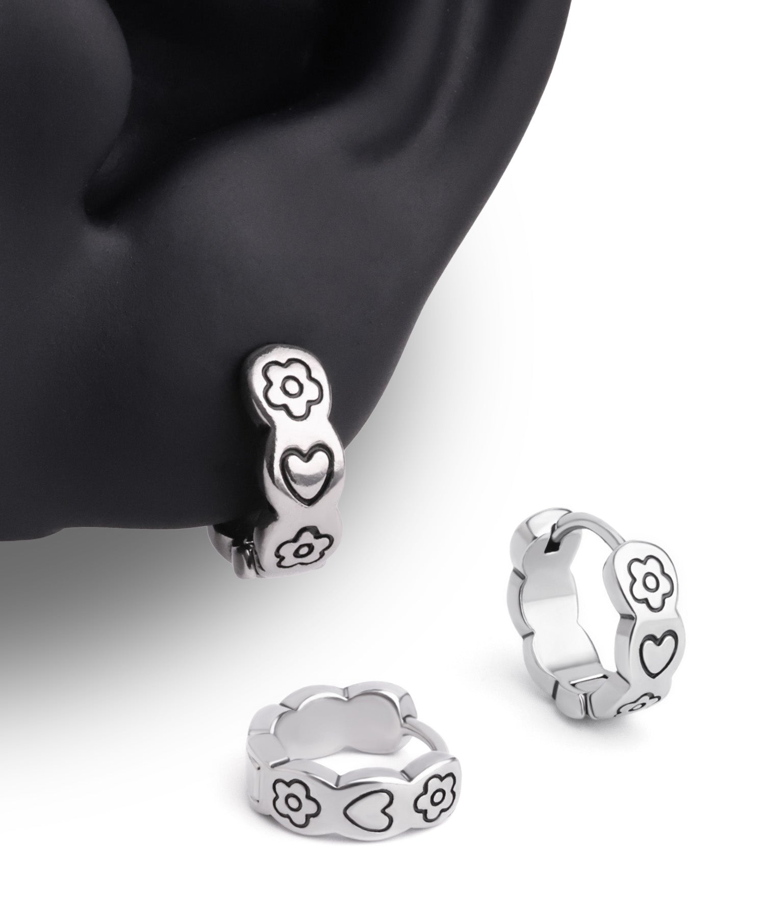 Flower & Love Hoop - OumoJewelry