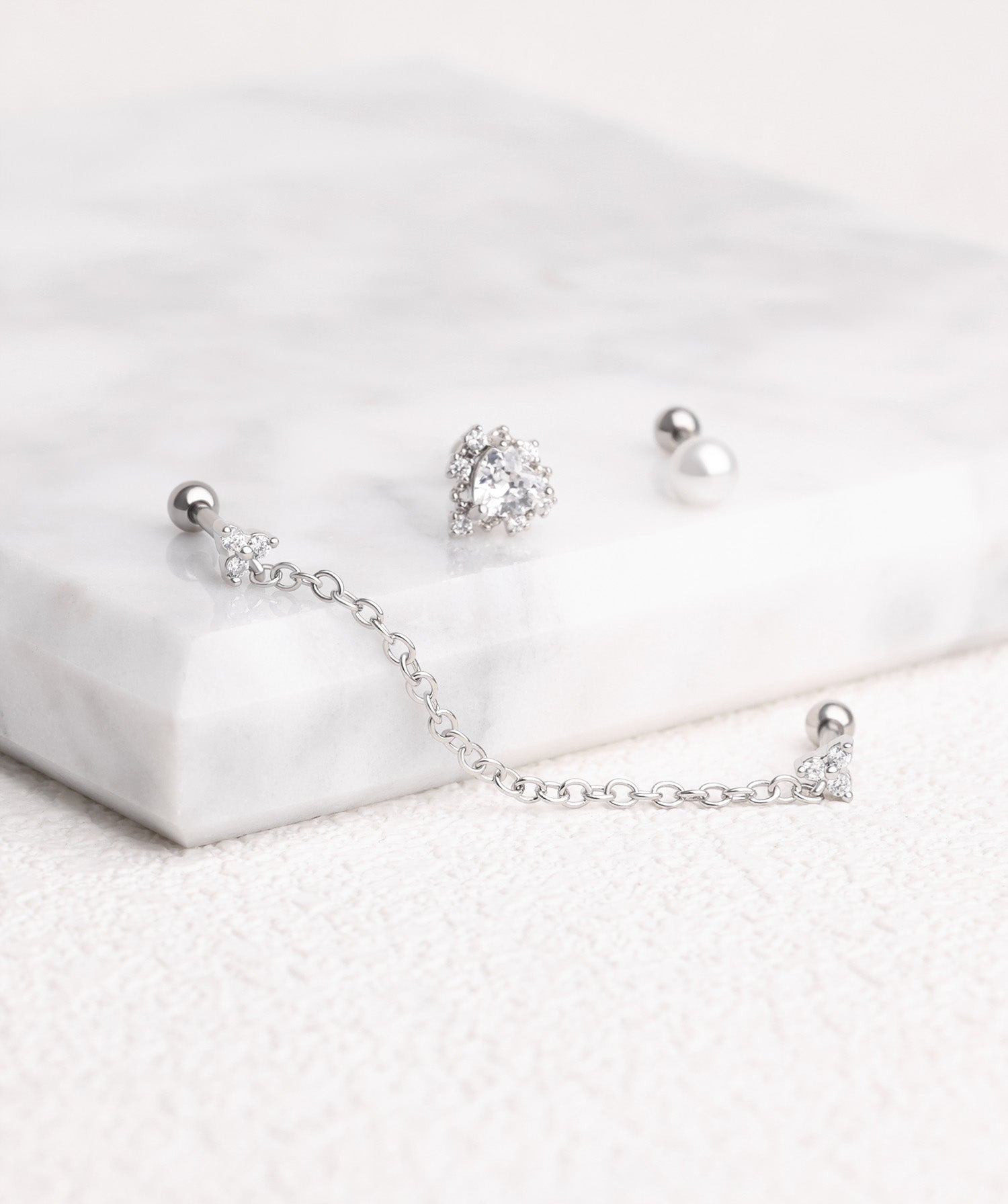 Gemstones Chain Stud - OumoJewelry