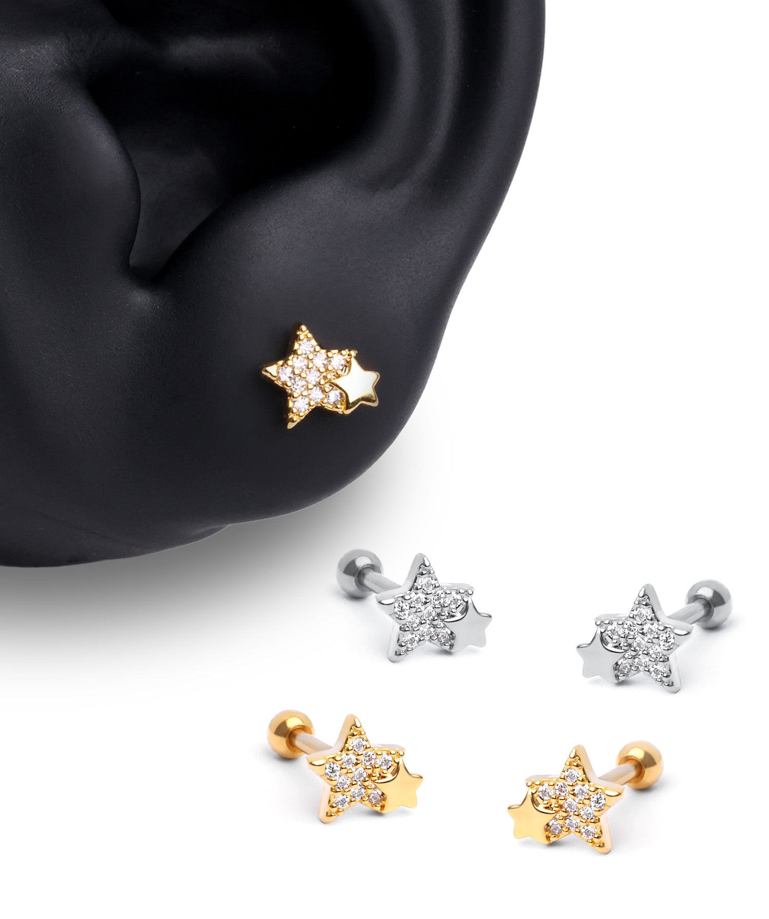 Double Star Stud - OumoJewelry