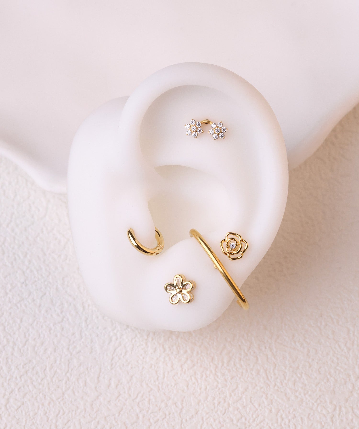 Titanium Rainbow Flower Flatback Stud - OumoJewelry