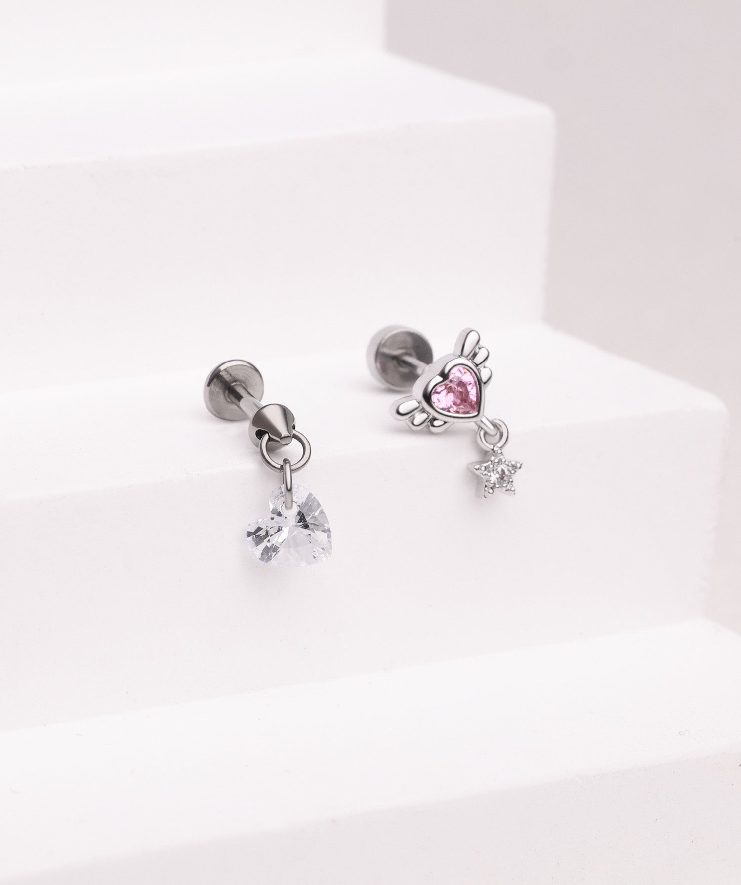 Heart & Star Flatback Drop - OumoJewelry
