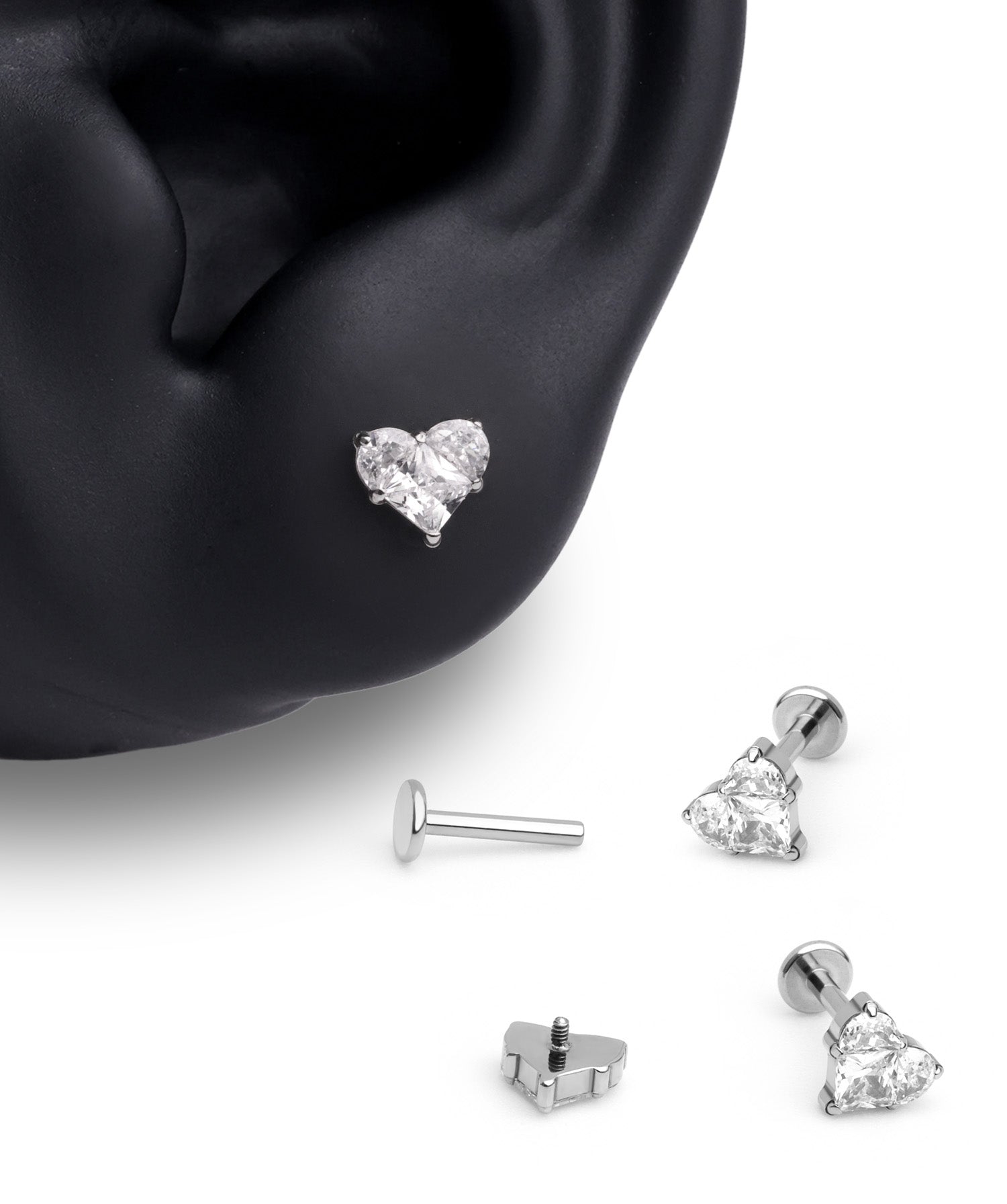 Titanium Love Flatback Stud - OumoJewelry