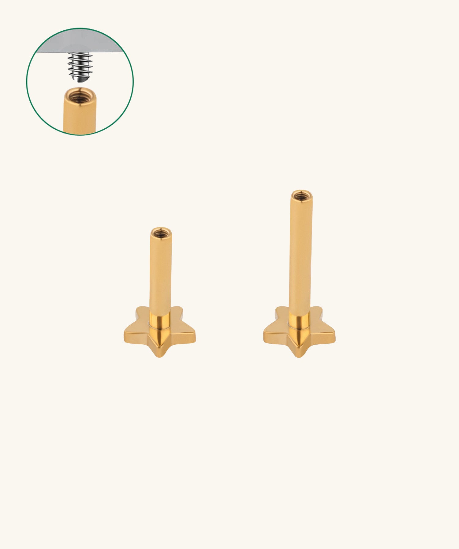 Star Internal Threaded Flat Back Post (Titanium)