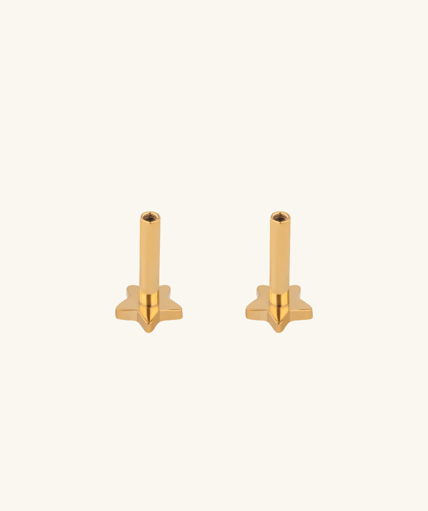 Star Internal Threaded Flat Back Post (Titanium) - OumoJewelry