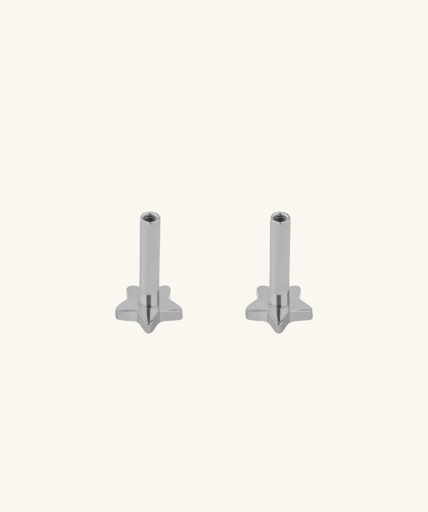 Star Internal Threaded Flat Back Post (Titanium) - OumoJewelry
