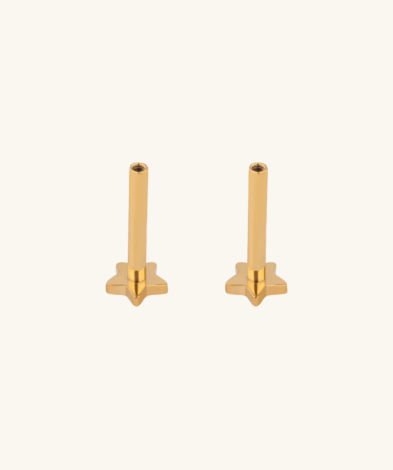 Star Internal Threaded Flat Back Post (Titanium) - OumoJewelry