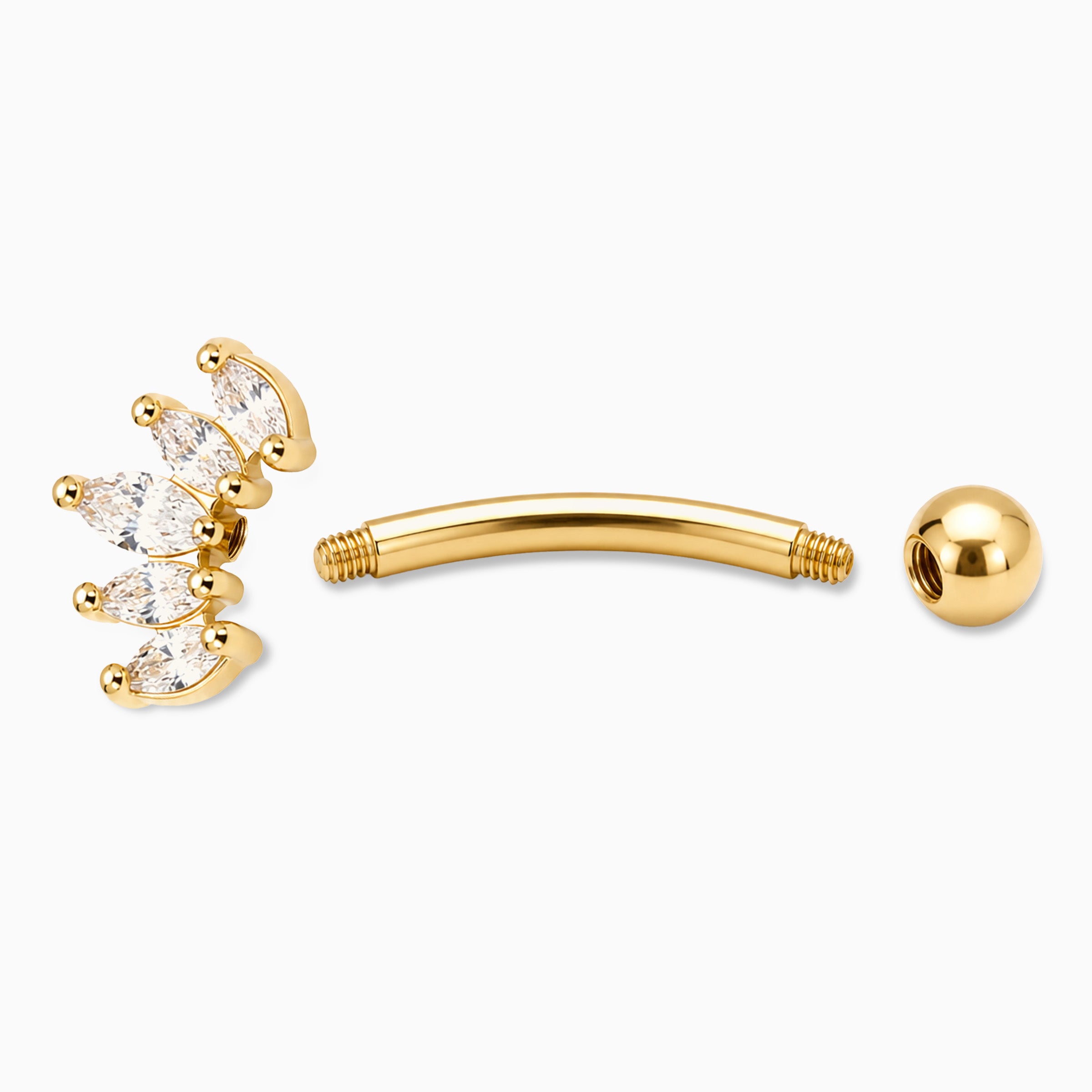 Marquise Crown Curve Barbell