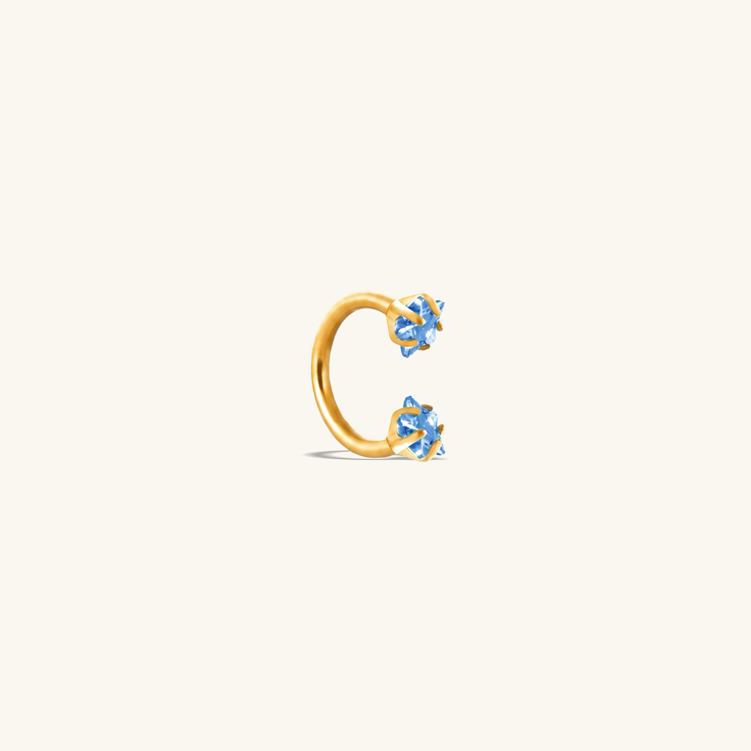 Titanium Stars Horseshoe Ring