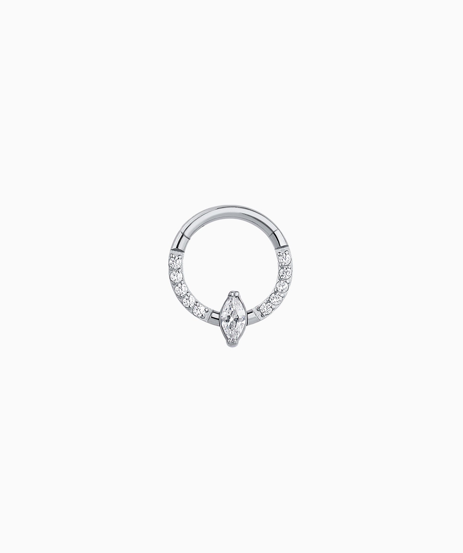 Titanium Marquise Clicker Hoop - OumoJewelry