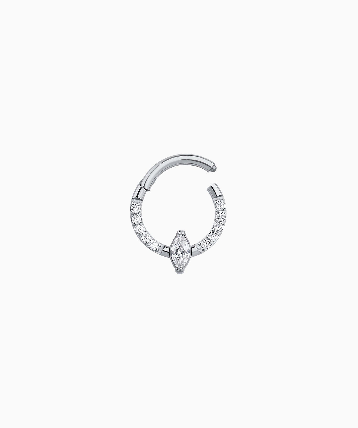 Titanium Marquise Clicker Hoop - OumoJewelry