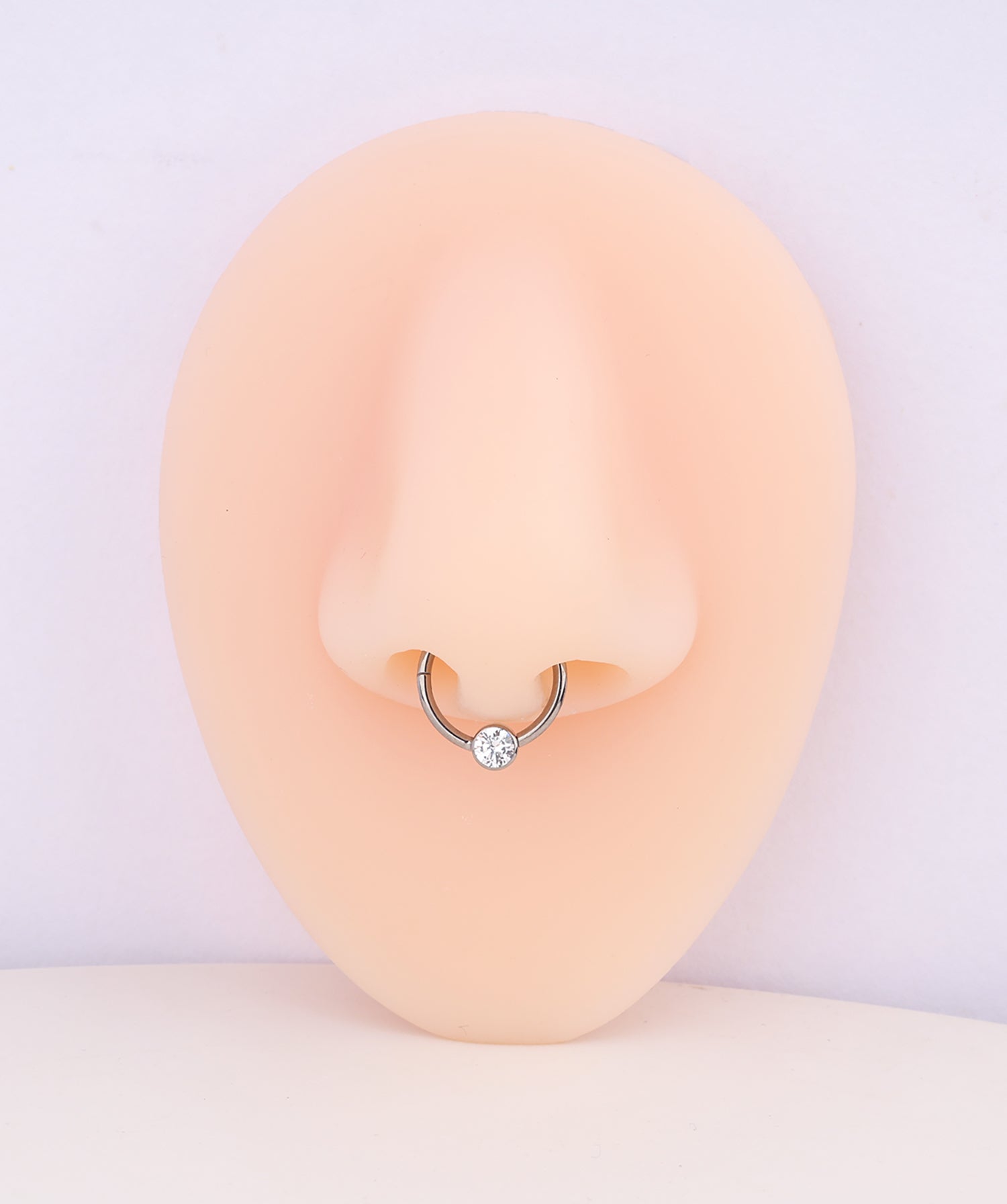 Titanium Basic Gemstone Clicker Hoop - OumoJewelry