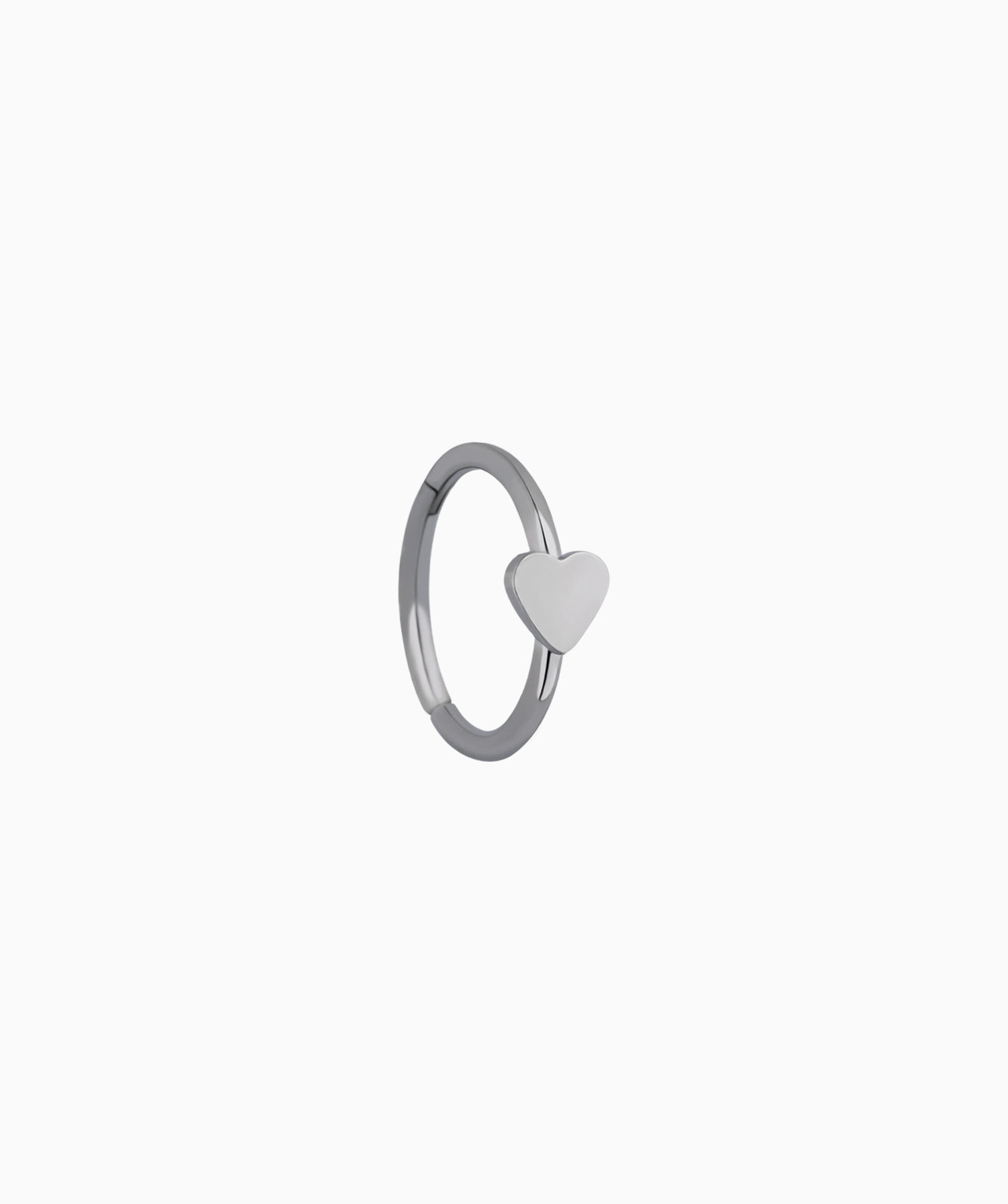 Titanium Heart Clicker Hoop - OumoJewelry