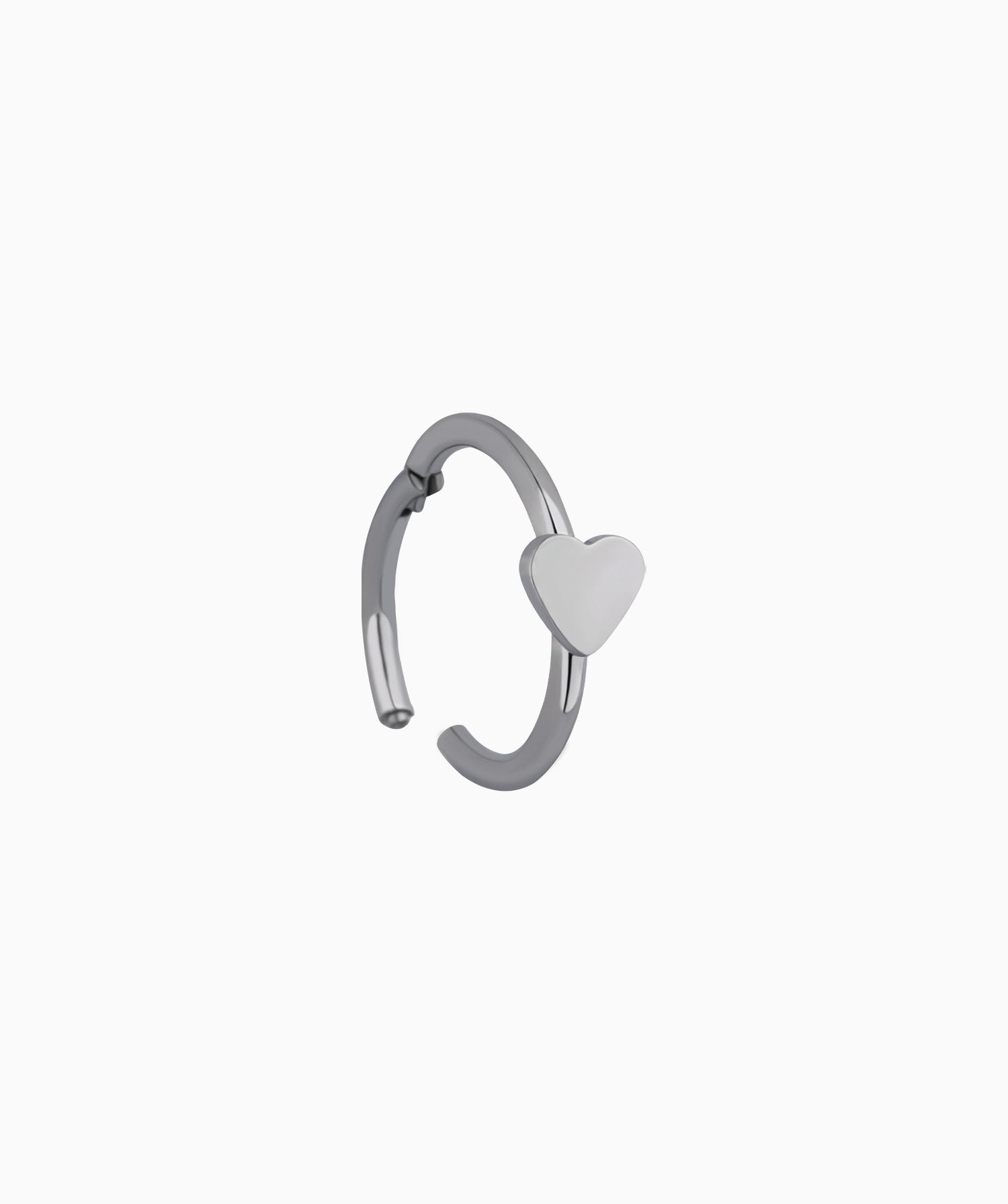 Titanium Heart Clicker Hoop - OumoJewelry