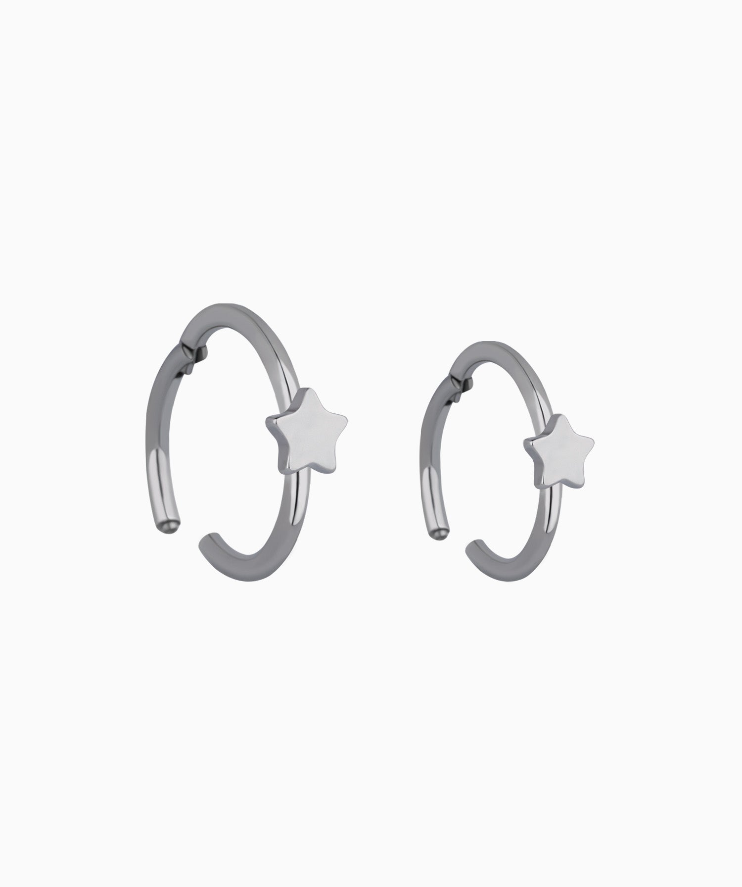 Titanium Star Clicker Hoop - OumoJewelry