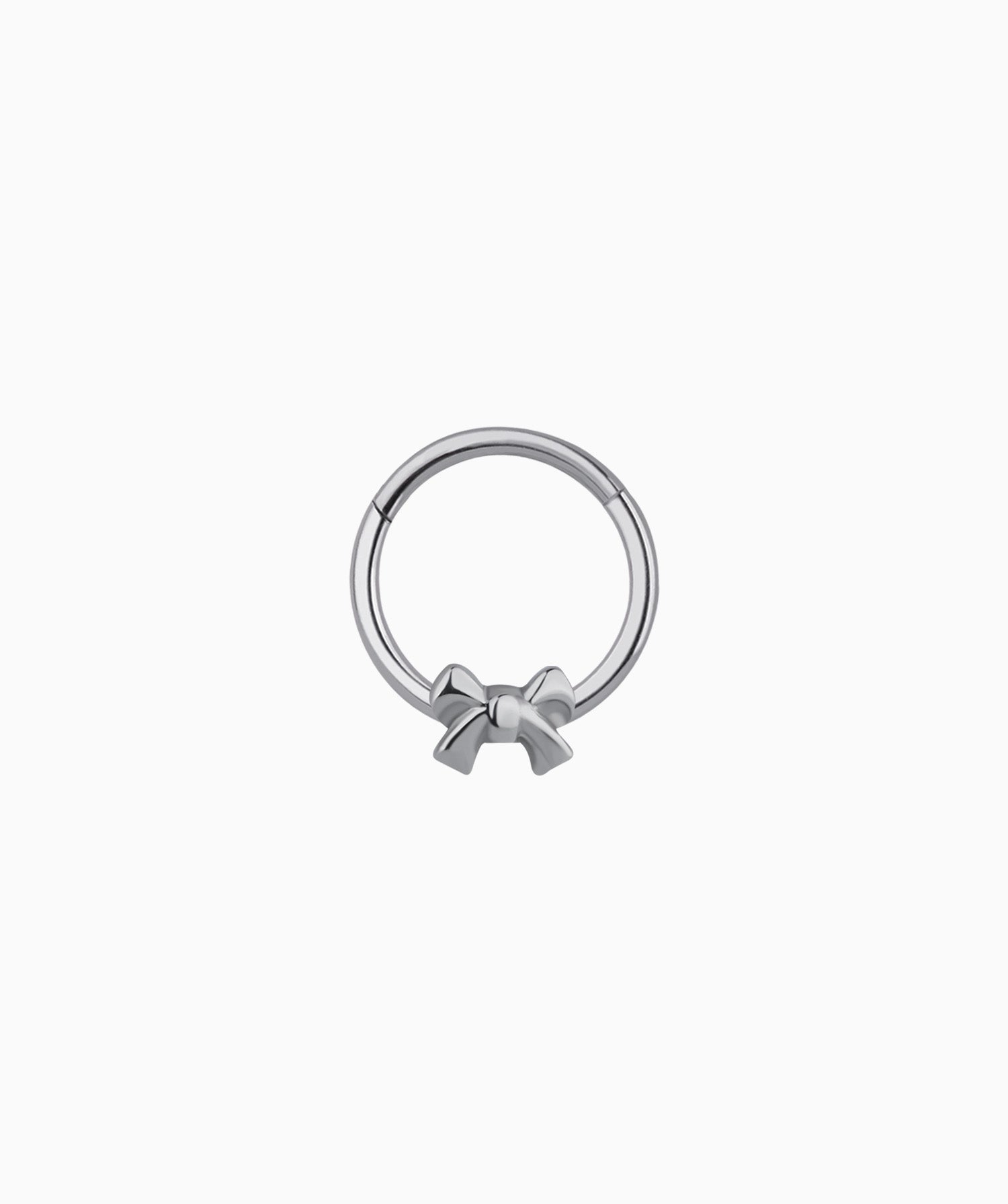 Titanium Bow Clicker Hoop - OumoJewelry