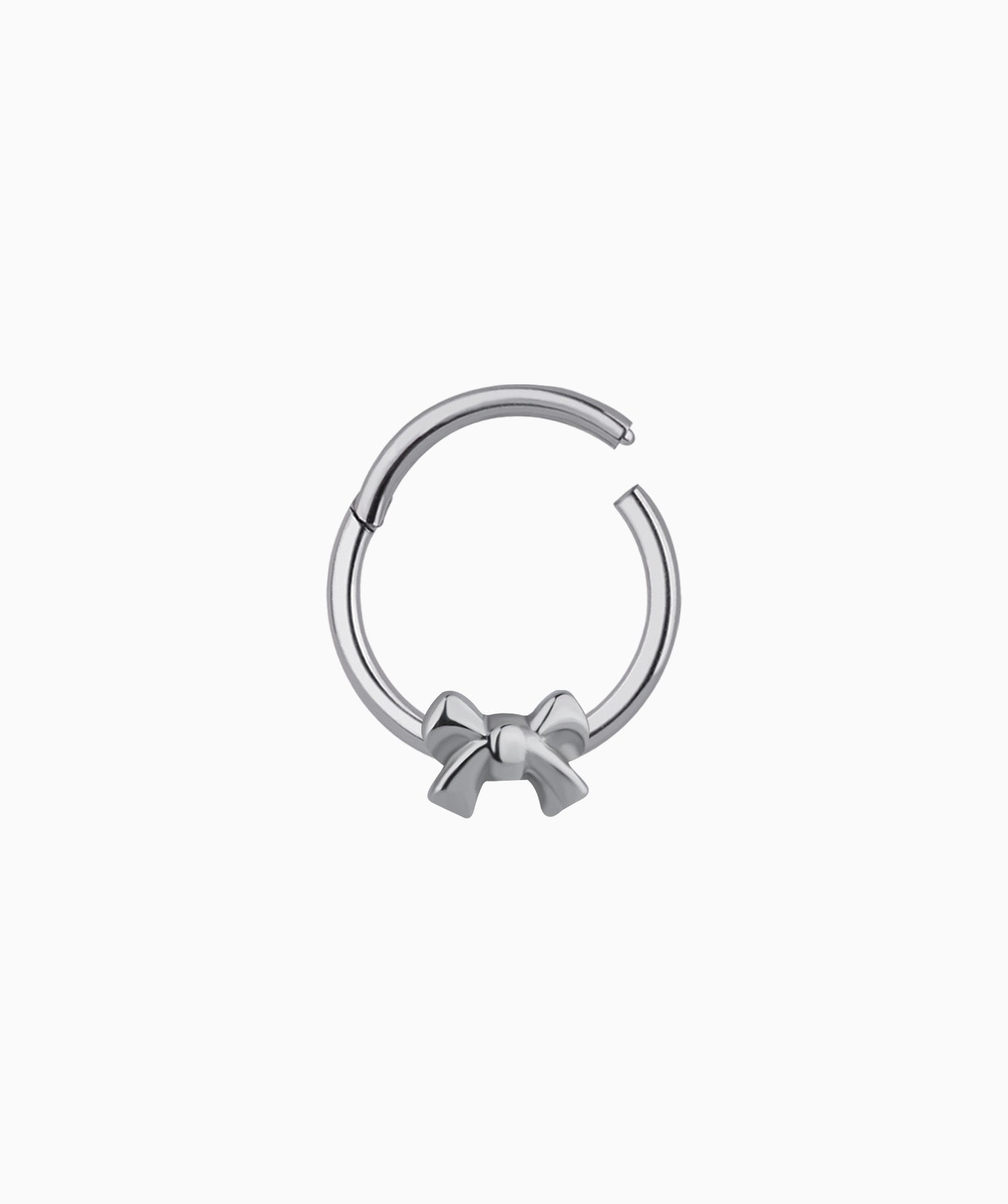 Titanium Bow Clicker Hoop - OumoJewelry