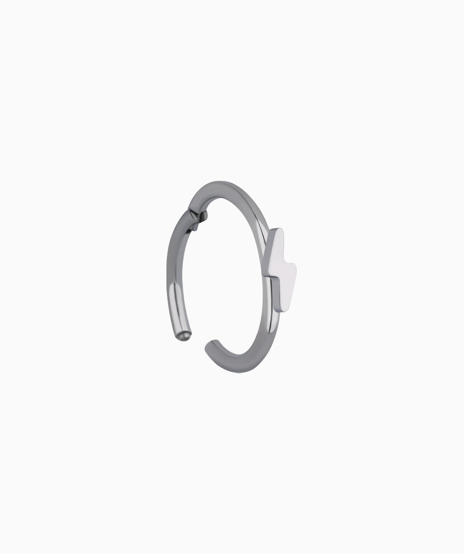Titanium Lightning Clicker Hoop - OumoJewelry