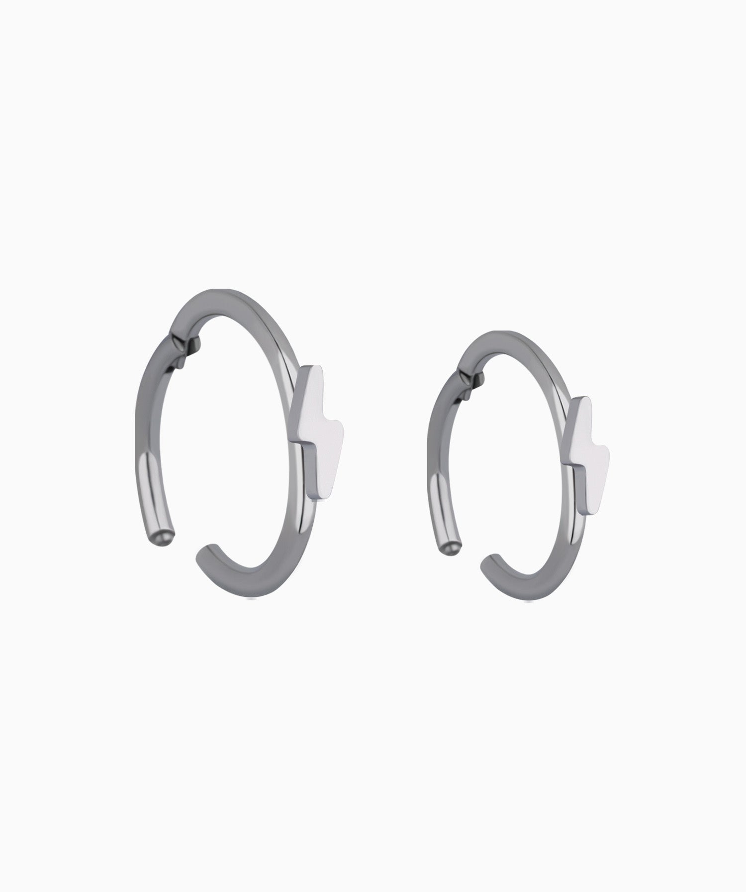 Titanium Lightning Clicker Hoop - OumoJewelry
