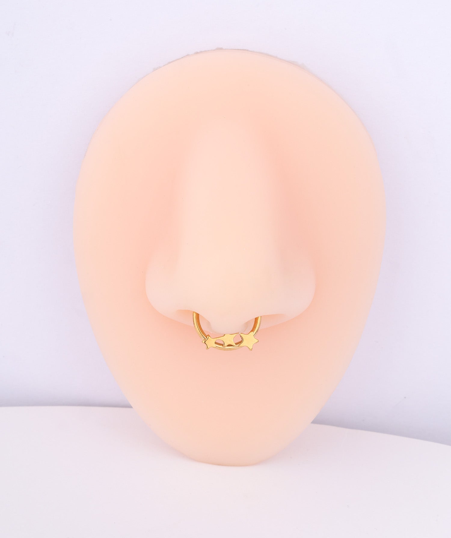 Titanium Trio Star Clicker Hoop - OumoJewelry