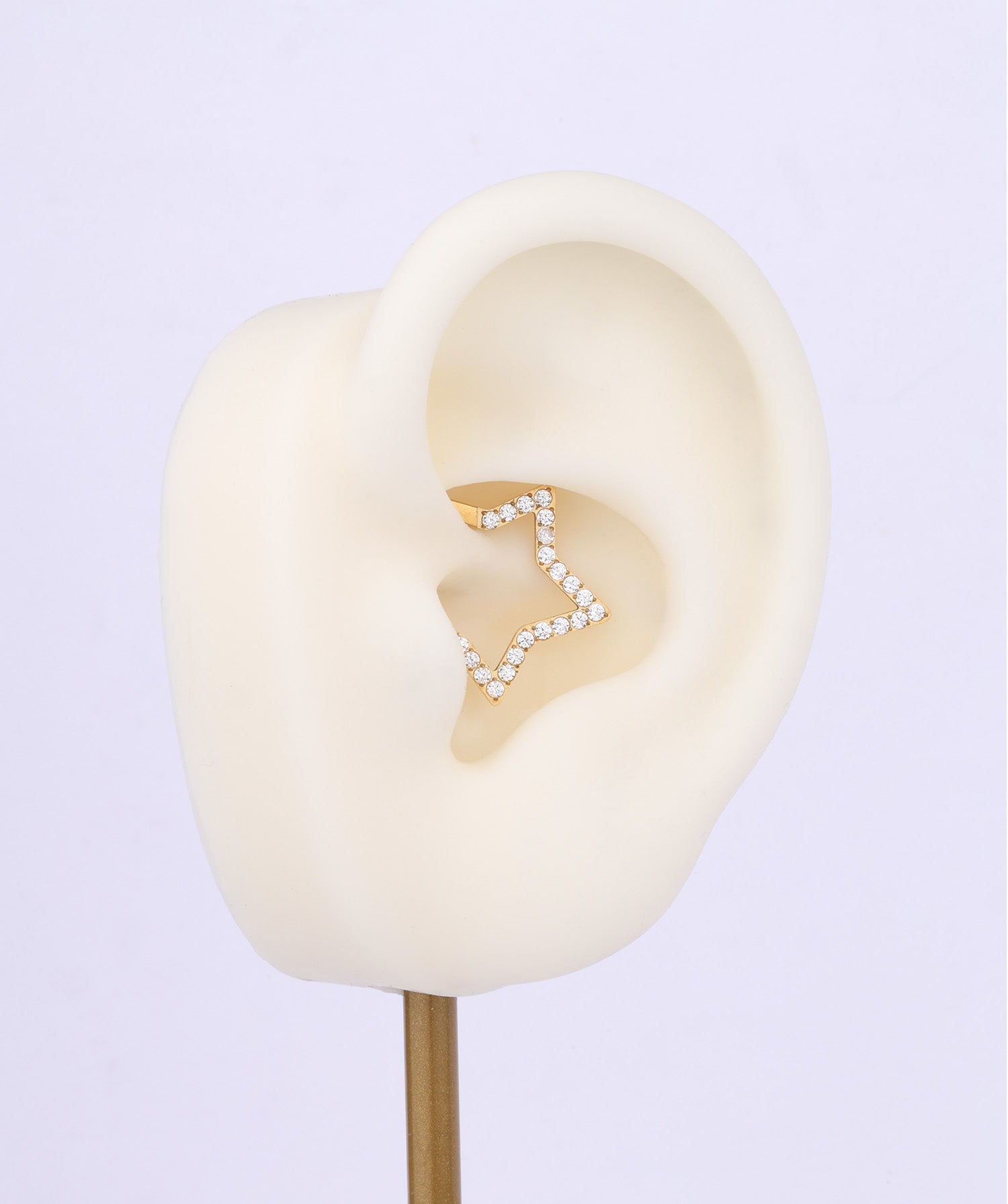 Titanium Sparkle Star Clicker Hoop - OumoJewelry