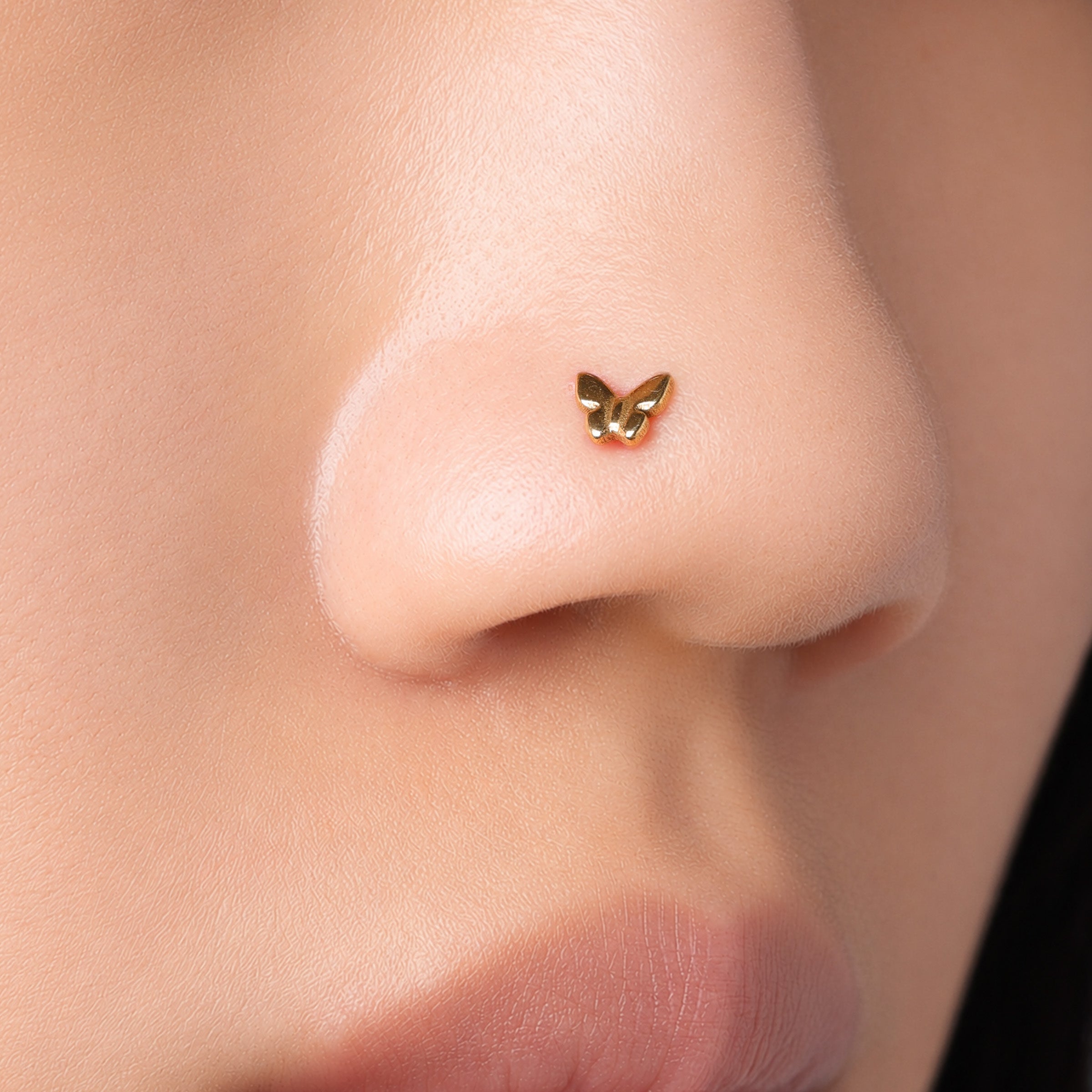 Titanium Selene Butterfly Nose Stud