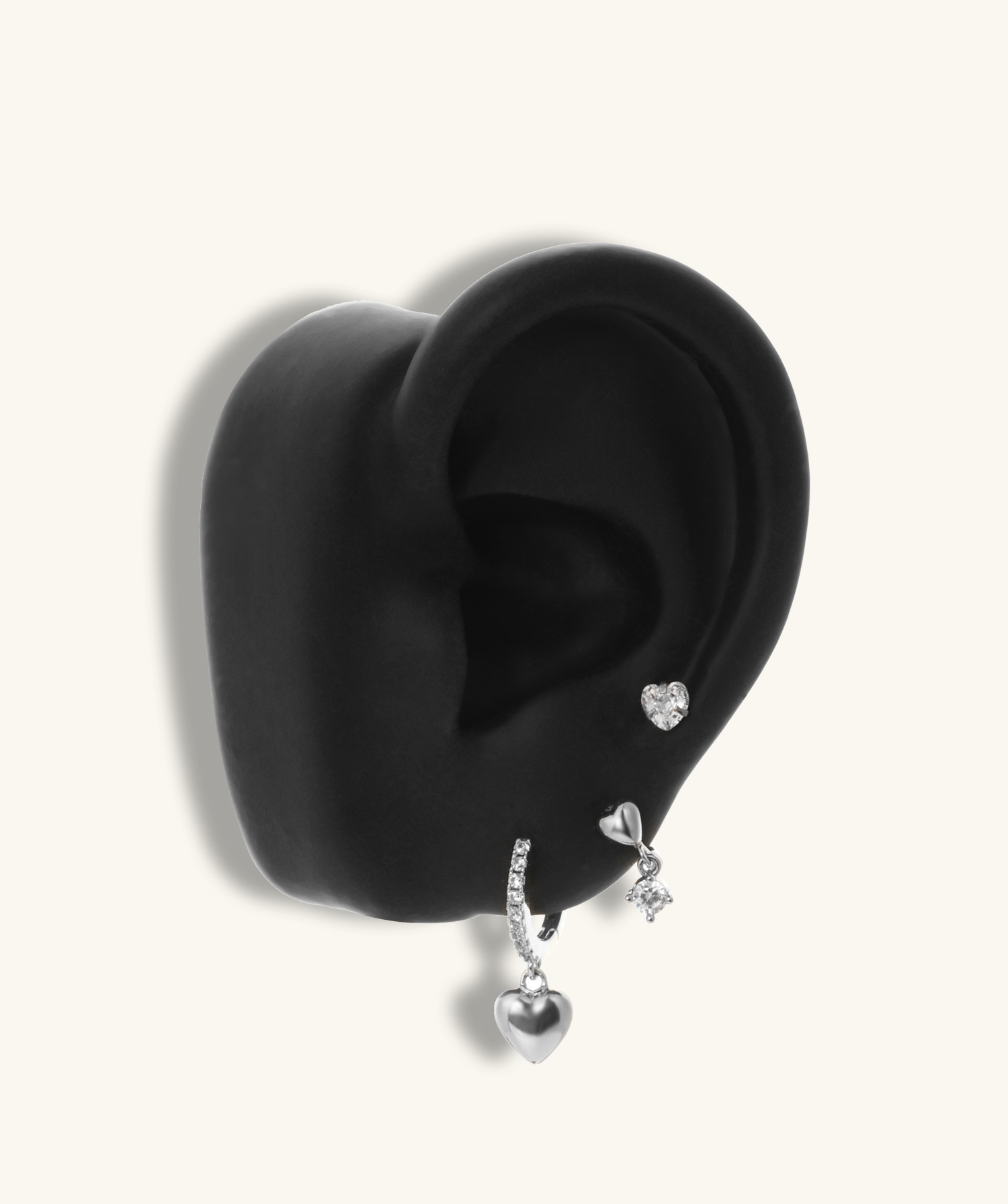Heart Hoop & Stud Earrings Set - OumoJewelry