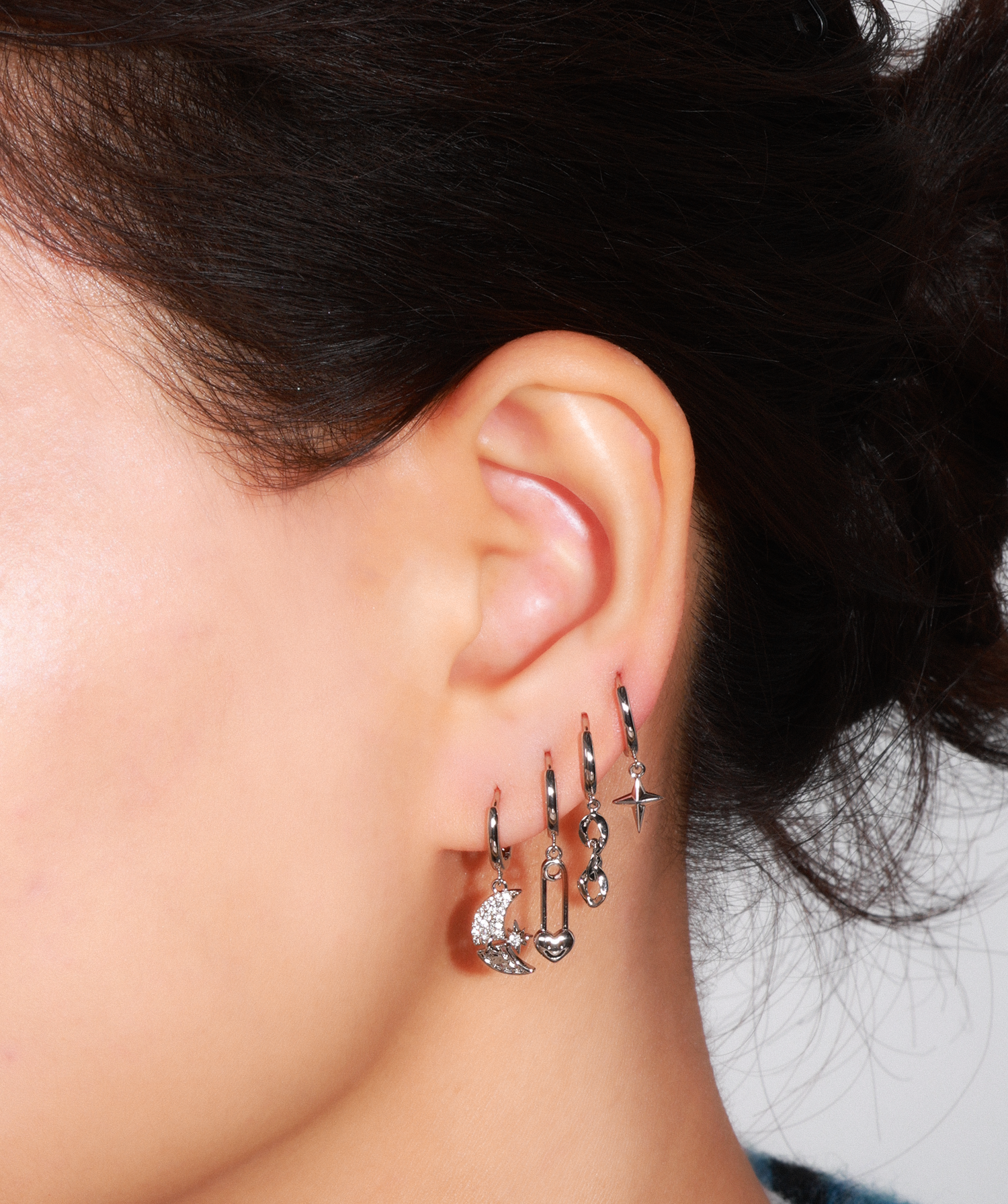 Cheeky Star & Moon Earrings Set - OumoJewelry