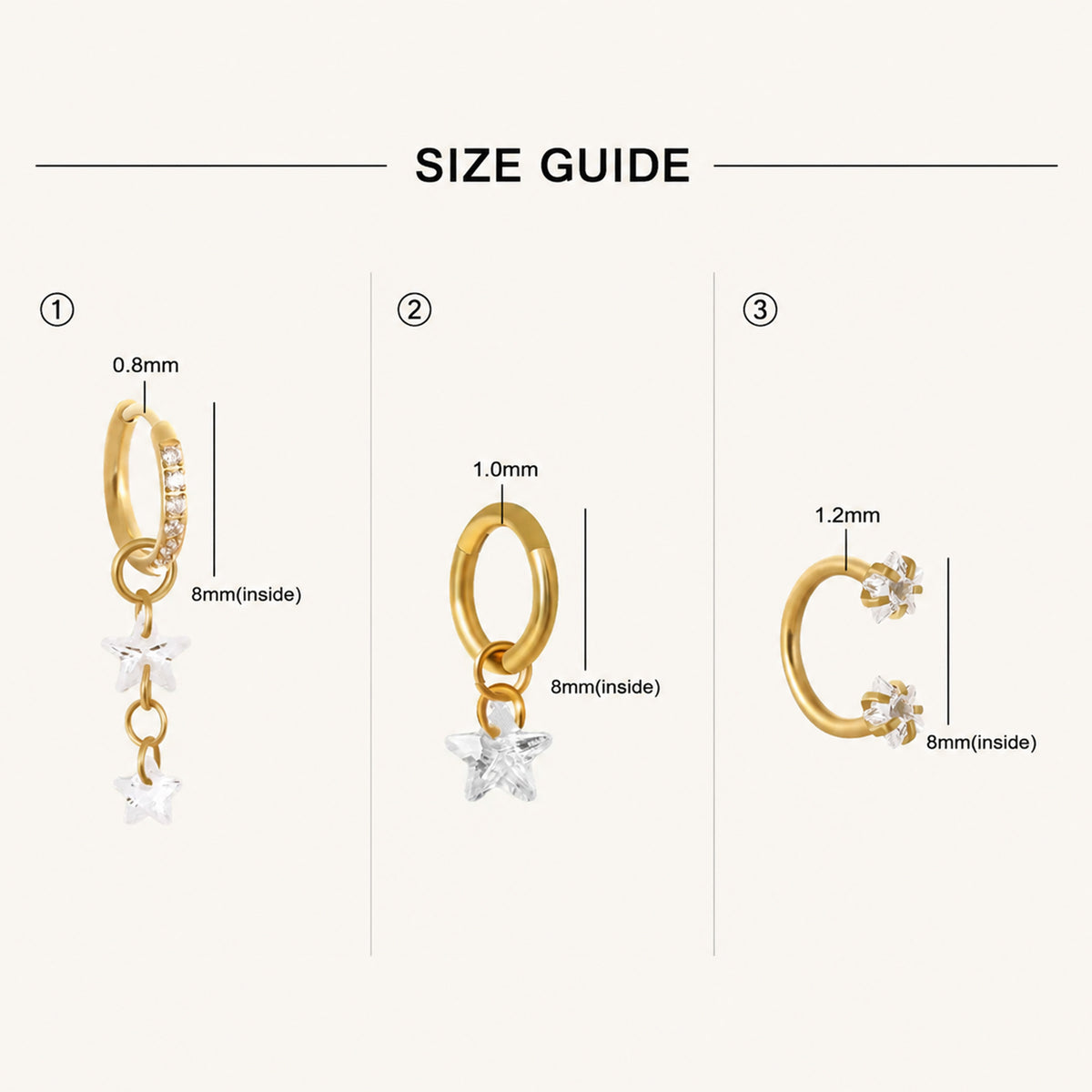 Noemi Star Ear Stack Set
