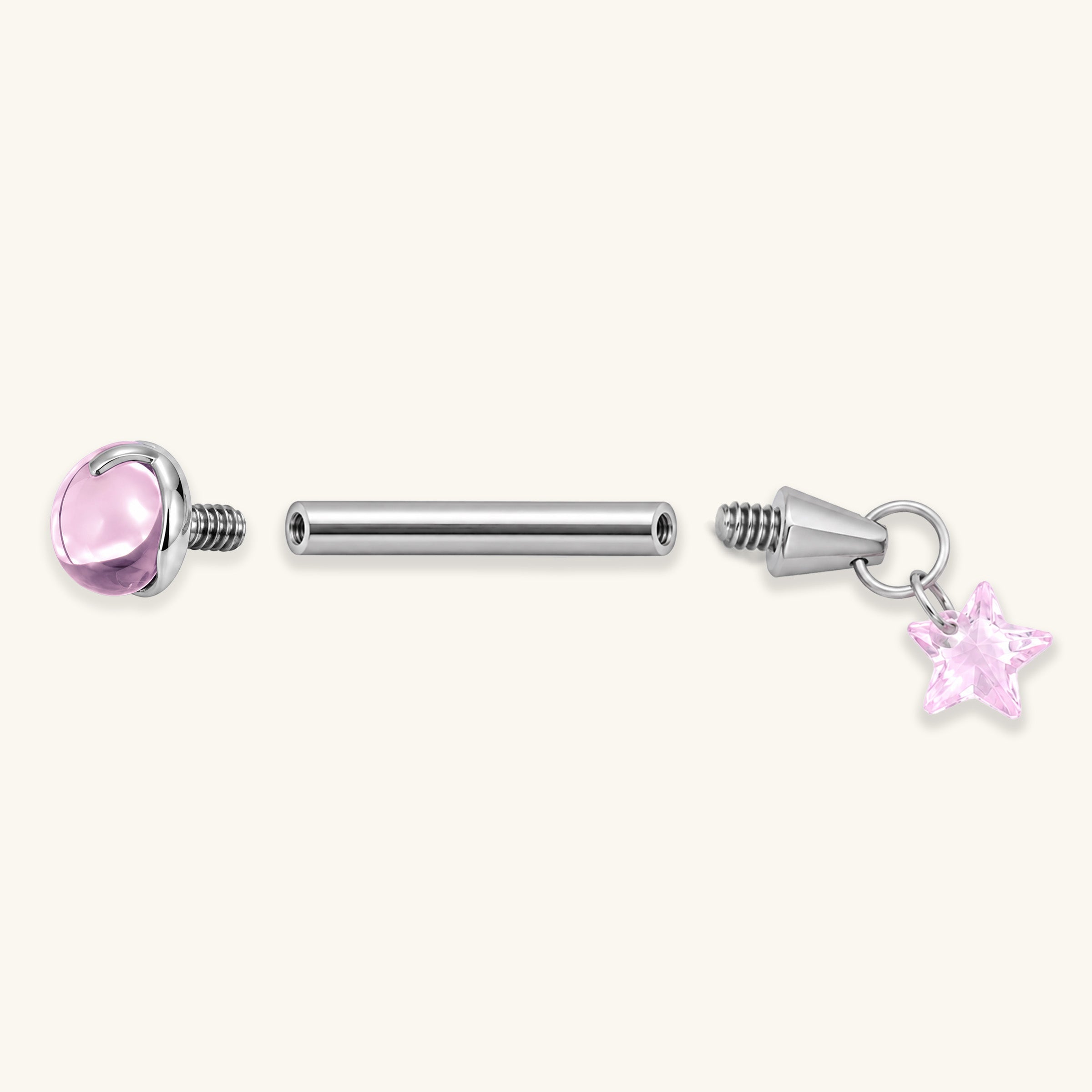 Titanium Star Vertical Helix Stud