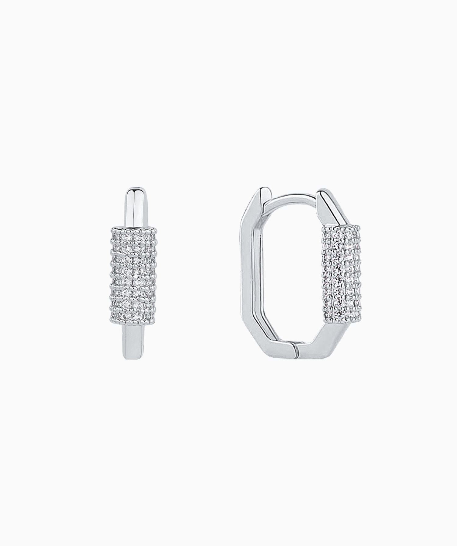 Lock Hoop Earrings - Brass - Oumo Jewelry