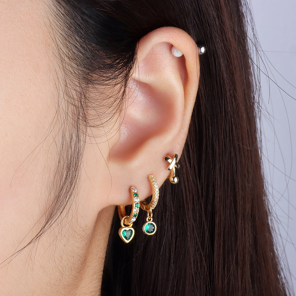 Letter X Helix Hoop - Stainless Steel - Helix - Oumo Jewelry