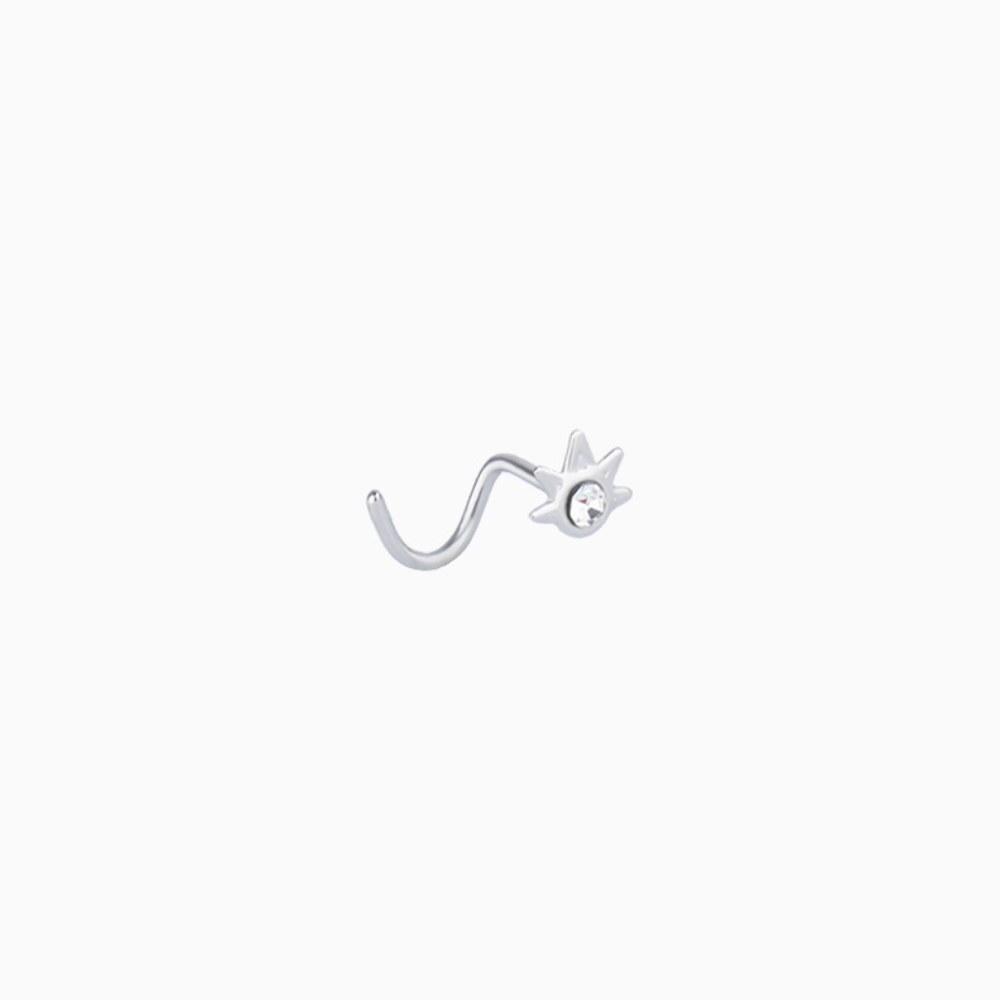 Palm Corkscrew Nose Ring - Stainless Steel - Nostril - Oumo Jewelry