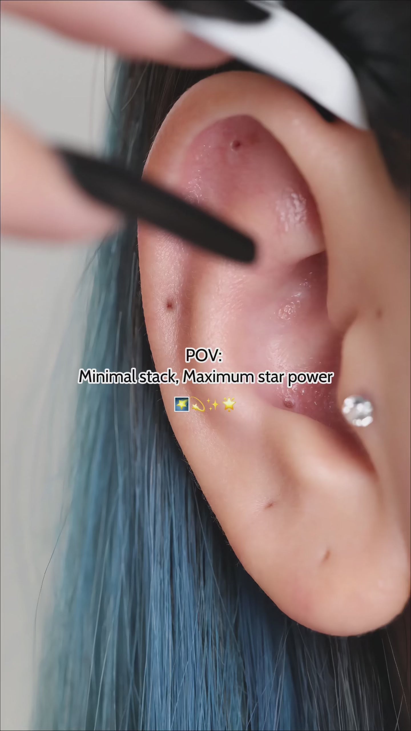 Blue Gem Star Hoop