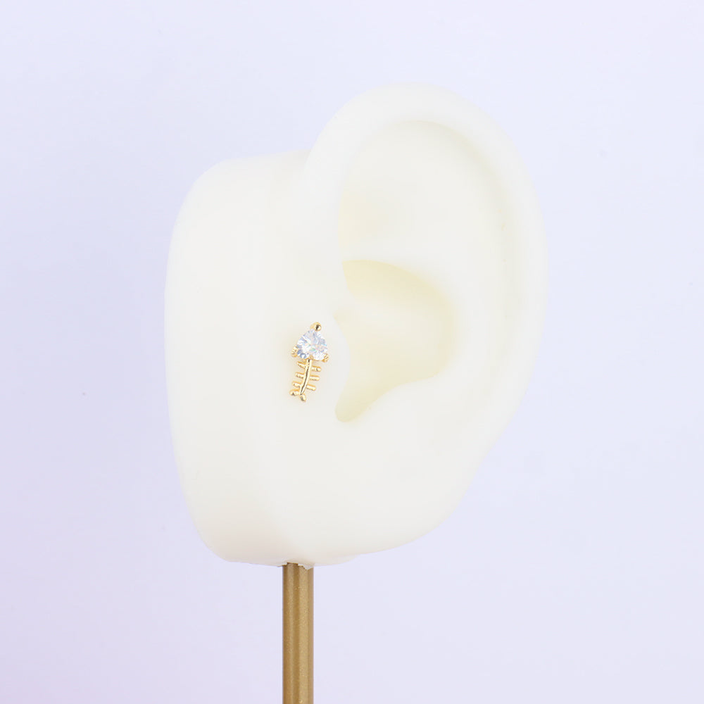 Fish Bone Stud - OhmoJewelry