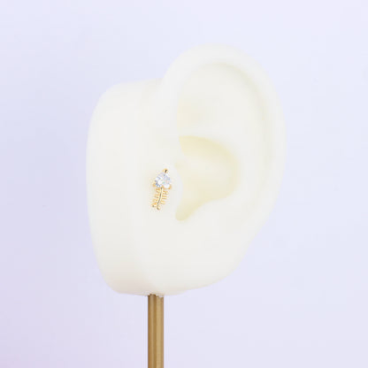 Fish Bone Stud - OhmoJewelry