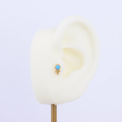 Ocean Blue Opal Stud - OhmoJewelry