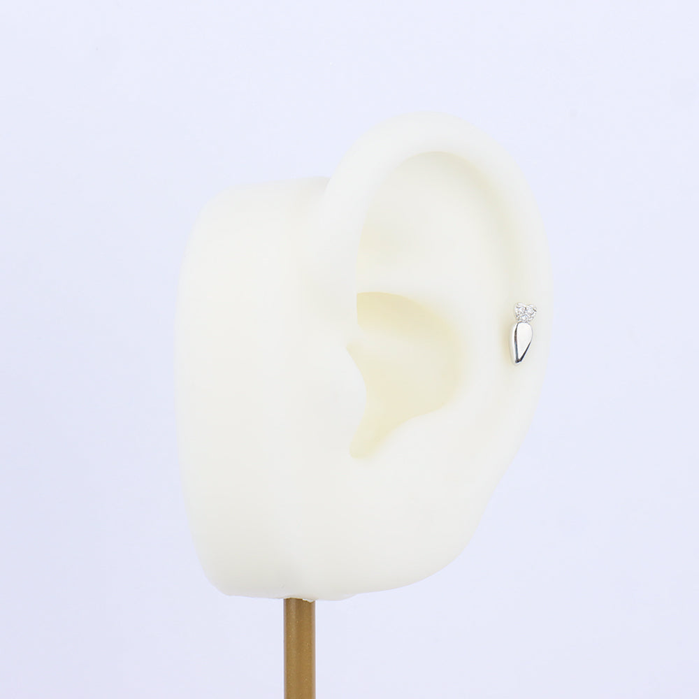 Titanium Cute Radish Flatback Stud - Titanium - Helix, Flat, Upper Lobe - Oumo Jewelry