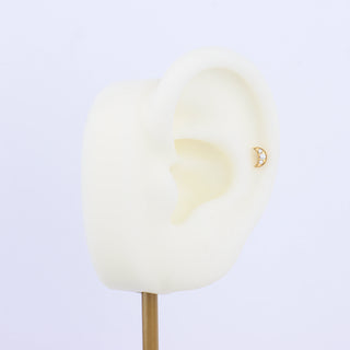 Titanium Moon Stud - OhmoJewelry