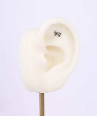 Titanium Bow Flatback Stud - OumoJewelry