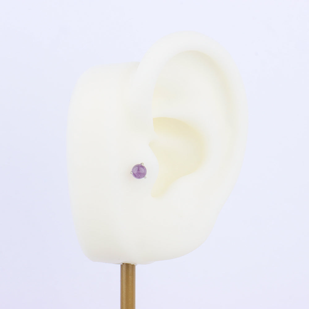 Stone Flatback Stud - Stainless Steel - Helix, Forward Helix, Upper Lobe - Oumo Jewelry