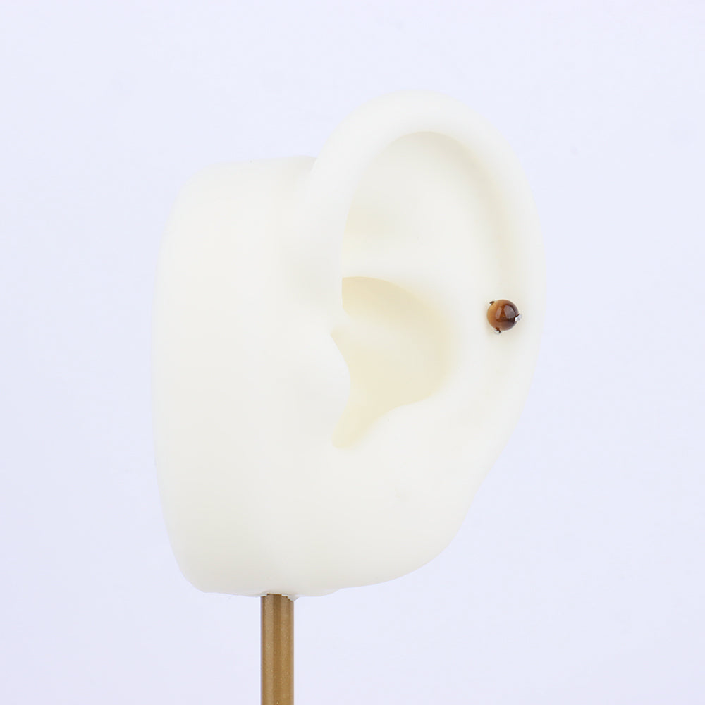 Stone Flatback Stud - Stainless Steel - Helix, Forward Helix, Upper Lobe - Oumo Jewelry