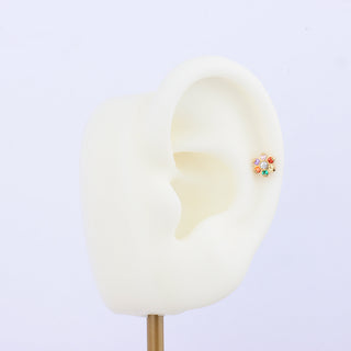 Rainbow Gem Flower Stud - OhmoJewelry