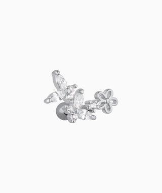 Flying Butterfly Flower Stud - OumoJewelry